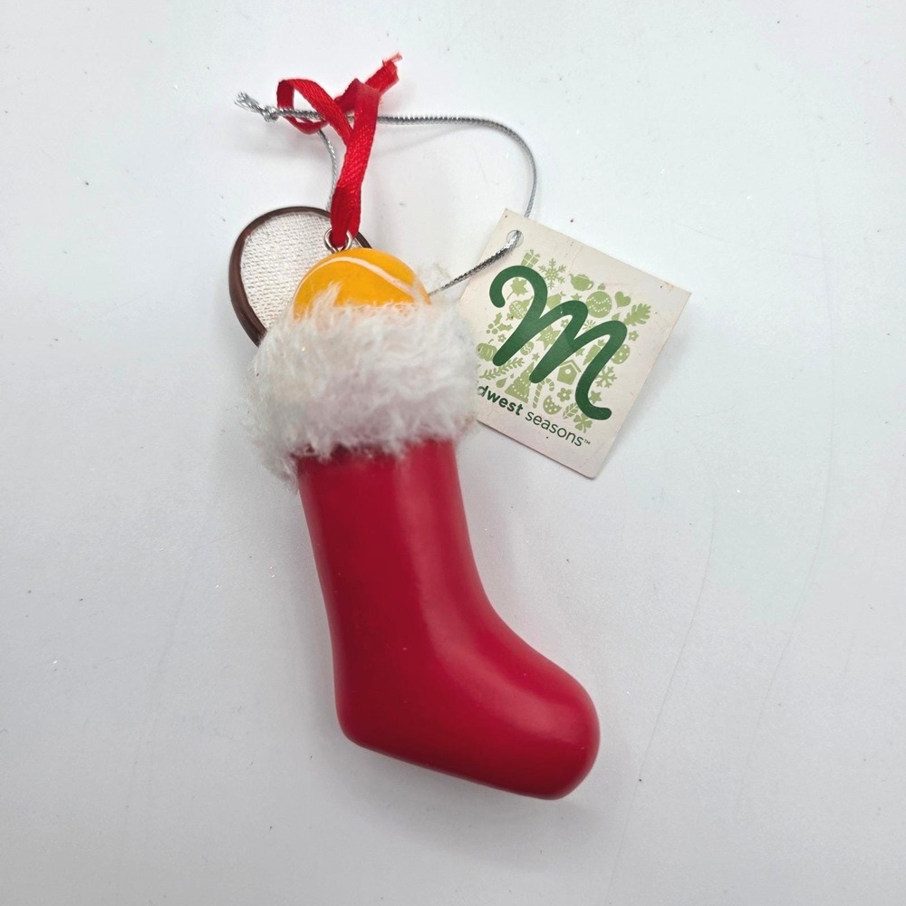 Midwest Seasons Tennis Stocking Ornament Red Resin Sport Theme